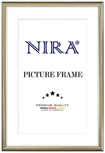 NiRa Massiv Holz Bilderrahmen Schmal 15 x 21 cm in Alt-Silber | Farbe und Größe wählbar | Rahmen für Poster | Puzzle | Foto collage HD077 NiRa Massiv Holz Bilderrahmen Schmal 15 x 21 cm in Alt-Silber | Farbe und Größe wählbar | Rahmen für Poster | Puzzle | Foto collage HD077 von NiRa