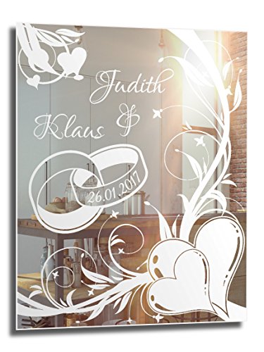 NiTec Olbernhau Motivspiegel Ehe 1 ★ Geschenk zur Hochzeit ★ Wedding ★ personalisiert (30x40cm) von NiTec Olbernhau