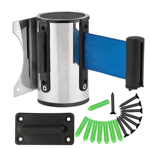 Niaciswe Absperrband Massenkontrolle Absperrung Ausziehbar Personenleitsystem Absperrpfosten Personenleitsystem Absperrkette Leitpfosten Wandhalterung Inkl Absperrband absperrung Blau von Niaciswe