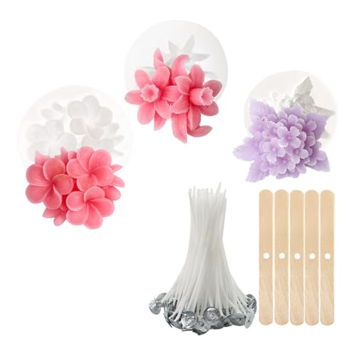 Niaciswe Blumen Bubble Kerzengießformen 3 Stück 3D DIY Silikonform Kerzen Gießen Formen Blumen-Silikonformen 3D Blume Kerzen Formen Silikon Silikonform Blumen mit 100 Kerzendocht & 5 Dochthalter Niaciswe Blumen Bubble Kerzengießformen 3 Stück 3D DIY Silikonform Kerzen Gießen Formen Blumen-Silikonformen 3D Blume Kerzen Formen Silikon Silikonform Blumen mit 100 Kerzendocht & 5 Dochthalter von Niaciswe