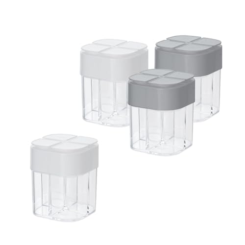 Niaciswe Camping 4 in 1 Gewürzbox 4 Stück Gewürz Dispenser Camping Reise mit Deckel klar Gewürz Boxen mit Flip Top Cap Gewürzdosen 4-in-1Gewürzstreuer Gewürzgläser für Reisen Zuhause Küche Kochen BBQ von Niaciswe