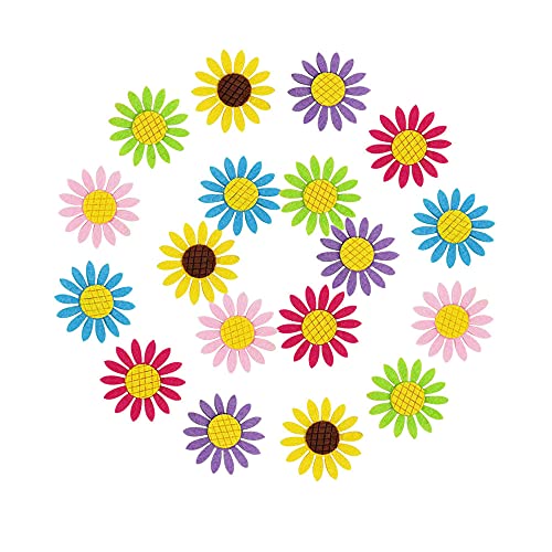 Niaciswe Filzblumen 150 Stück Selbstklebende Filzblumen Filz Blumen Bunte Stoff Blümchen Filz Sonnenblume Gänseblümchen stoffblumen Stoff Blumen Deko Blumen für DIY Handwerk Scrapbooking Dekor von Niaciswe