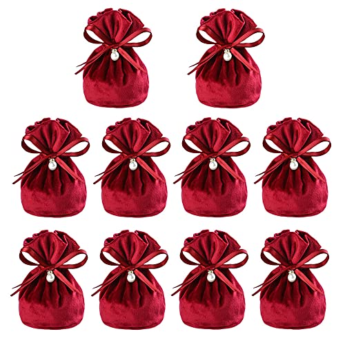 Niaciswe Samtbeutel 10 Stück Samtsäckchen Samtsack Klein Samt-Geschenktüten Samt Schmuckbeutel Säckchen zum Befüllen Stoffsack Samt Kordelzugbeutel Geschenktüte Hochzeit Party Geschenksäckchen von Niaciswe