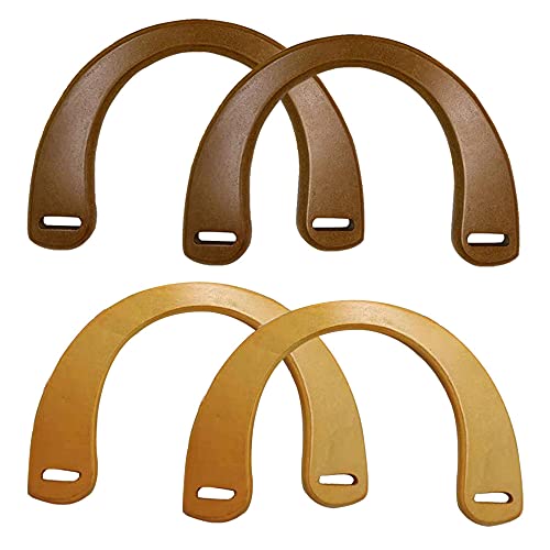 Niaciswe Taschengriffe Holz 4 Stücke Holzgriffe für Taschen Taschengriffe U-Förmige Handtasche Griff Taschenhenkel DIY Taschenherstellung Ersatz Zubehör für Tasche Handtaschen 2 Farbe von Niaciswe