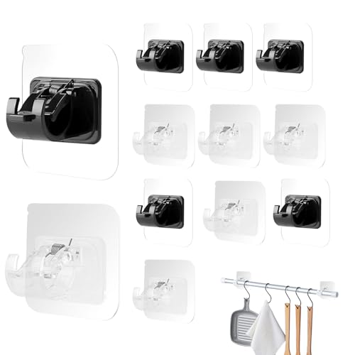 Niaciswe Transparente Ohne Bohren Gardinenstangen 12 Stück Selbstklebende Gardinenstangen Halterung Gardinenstangenhalterungen ohne Bohren Selbstklebende Transparente Gardinenstangen Halterung von Niaciswe