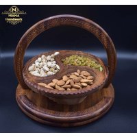 Trockenfrüchte Korb Aus Echt Holz Faltbar Servierkorb Mit 3 Fächern Trockenfrüchte Korb Aus Echt Holz Faltbar Servierkorb Mit 3 Fächern von NiamaHandwerk