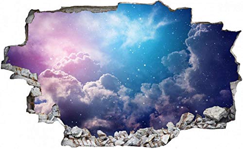 Wandtattoo Wandsticker Wandaufkleber 3D-Effekt Durchbruch Nachthimmel Mond Wolken für Babyzimmer Kinderzimmer 60x90cm von Nian