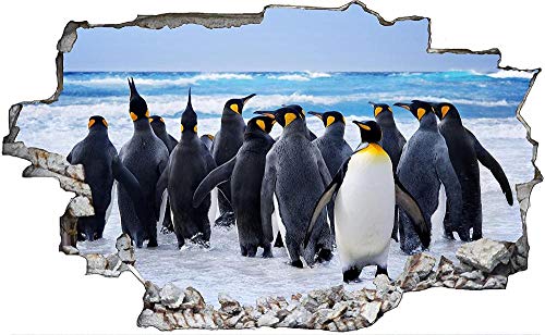 Wandtattoo Wandsticker Wandaufkleber 3D-Effekt Durchbruch Pinguine für Babyzimmer Kinderzimmer 80x120cm von Nian