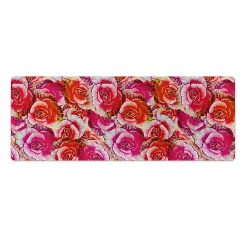 Großes Gaming-Mauspad, Begonien-Blumen-Druck, Schreibtischmatte, rutschfeste wasserdichte Gummiunterseite, verlängerte lange Schreibtischunterlage, Tastaturmatte, Mauspads, Schreibtischzubehör für Großes Gaming-Mauspad, Begonien-Blumen-Druck, Schreibtischmatte, rutschfeste wasserdichte Gummiunterseite, verlängerte lange Schreibtischunterlage, Tastaturmatte, Mauspads, Schreibtischzubehör für von Niapessel