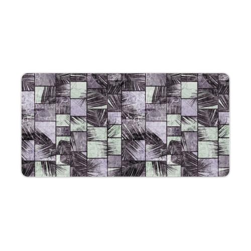 Großes Gaming-Mauspad, Blatt-Design, ethnischer abstrakter Druck, rutschfeste wasserdichte Gummiunterseite, verlängerte lange Tastaturmatte, Schreibtischzubehör für Gaming, Büro und Zuhause, 30 x 60 von Niapessel