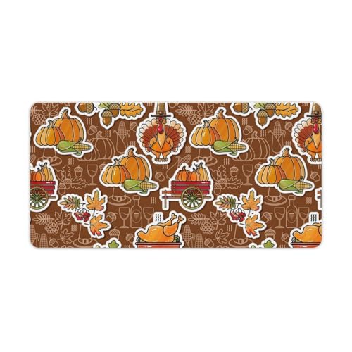 Großes Gaming-Mauspad, Cartoon-Truthahn-Kürbis-Druck, Schreibtischmatte, rutschfeste wasserdichte Gummiunterseite, verlängerte lange Tastaturmatte, Schreibtischzubehör für Gaming, Büro und Zuhause, 30 Großes Gaming-Mauspad, Cartoon-Truthahn-Kürbis-Druck, Schreibtischmatte, rutschfeste wasserdichte Gummiunterseite, verlängerte lange Tastaturmatte, Schreibtischzubehör für Gaming, Büro und Zuhause, 30 von Niapessel
