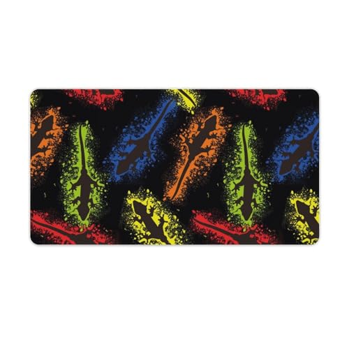 Großes Gaming-Mauspad, Chamäleon-Grunge-Design, Schreibtischmatte, rutschfest, wasserdicht, Gummiunterseite, verlängerte lange Tastaturmatte, Schreibtischzubehör für Gaming, Büro und Zuhause, 40 x 75 von Niapessel