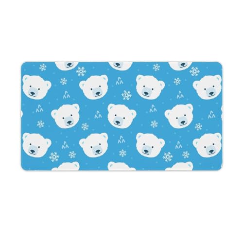 Großes Gaming-Mauspad, Eisbär mit Schneeflocken-Druck, Schreibtischmatte, rutschfeste, wasserdichte Gummiunterseite, verlängerte lange Tastaturmatte, Schreibtischzubehör für Gaming, Büro und Zuhause Großes Gaming-Mauspad, Eisbär mit Schneeflocken-Druck, Schreibtischmatte, rutschfeste, wasserdichte Gummiunterseite, verlängerte lange Tastaturmatte, Schreibtischzubehör für Gaming, Büro und Zuhause von Niapessel