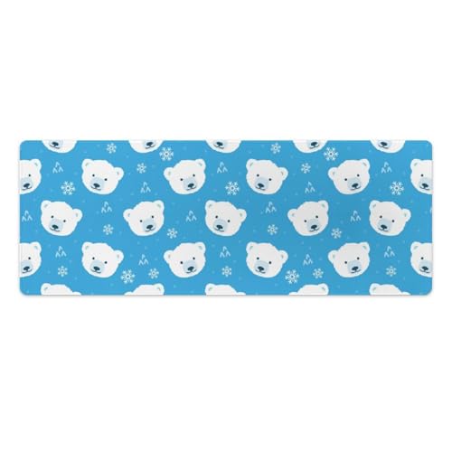 Großes Gaming-Mauspad, Eisbär mit Schneeflocken-Druck, Schreibtischmatte, rutschfeste, wasserdichte Gummiunterseite, verlängerte lange Tastaturmatte, Schreibtischzubehör für Gaming, Büro und Zuhause Großes Gaming-Mauspad, Eisbär mit Schneeflocken-Druck, Schreibtischmatte, rutschfeste, wasserdichte Gummiunterseite, verlängerte lange Tastaturmatte, Schreibtischzubehör für Gaming, Büro und Zuhause von Niapessel