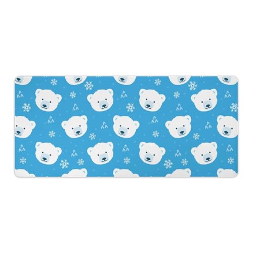 Großes Gaming-Mauspad, Eisbär mit Schneeflocken-Druck, Schreibtischmatte, rutschfeste, wasserdichte Gummiunterseite, verlängerte lange Tastaturmatte, Schreibtischzubehör für Gaming, Büro und Zuhause Großes Gaming-Mauspad, Eisbär mit Schneeflocken-Druck, Schreibtischmatte, rutschfeste, wasserdichte Gummiunterseite, verlängerte lange Tastaturmatte, Schreibtischzubehör für Gaming, Büro und Zuhause von Niapessel