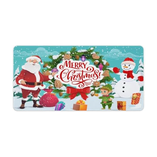 Großes Gaming-Mauspad, Frohe Weihnachten, Grußdruck, Schreibtischmatte, rutschfeste wasserdichte Gummiunterseite, verlängerte lange Tastaturmatte, Schreibtischzubehör für Gaming, Büro und Zuhause, 30 Großes Gaming-Mauspad, Frohe Weihnachten, Grußdruck, Schreibtischmatte, rutschfeste wasserdichte Gummiunterseite, verlängerte lange Tastaturmatte, Schreibtischzubehör für Gaming, Büro und Zuhause, 30 von Niapessel