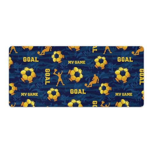 Großes Gaming-Mauspad, Fußball-Muster mit Text, Tordruck, Schreibtischmatte, rutschfeste wasserdichte Gummiunterseite, verlängerte lange Tastaturmatte, Schreibtischzubehör für Gaming, Büro und Zuhause Großes Gaming-Mauspad, Fußball-Muster mit Text, Tordruck, Schreibtischmatte, rutschfeste wasserdichte Gummiunterseite, verlängerte lange Tastaturmatte, Schreibtischzubehör für Gaming, Büro und Zuhause von Niapessel