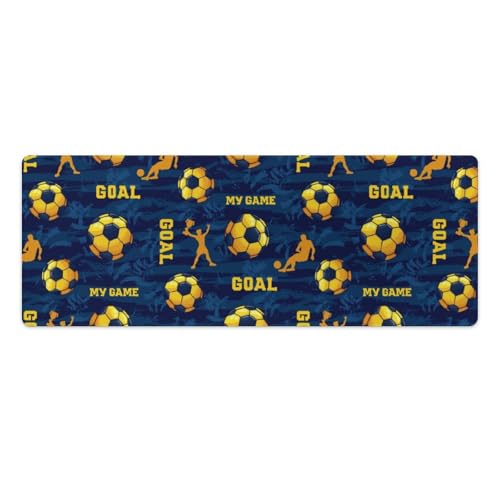 Großes Gaming-Mauspad, Fußball-Muster mit Text, Tordruck, Schreibtischmatte, rutschfeste wasserdichte Gummiunterseite, verlängerte lange Tastaturmatte, Schreibtischzubehör für Gaming, Büro und Zuhause Großes Gaming-Mauspad, Fußball-Muster mit Text, Tordruck, Schreibtischmatte, rutschfeste wasserdichte Gummiunterseite, verlängerte lange Tastaturmatte, Schreibtischzubehör für Gaming, Büro und Zuhause von Niapessel