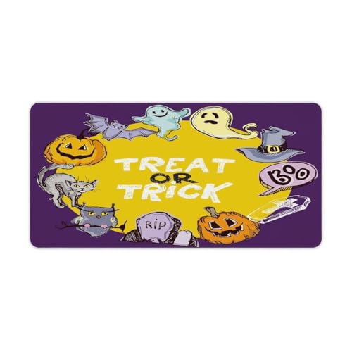 Großes Gaming-Mauspad, Halloween-Doodle-Druck, Schreibtischmatte, rutschfest, wasserdicht, Gummiunterseite, verlängerte lange Tastaturmatte, Schreibtischzubehör für Gaming, Büro und Zuhause, 30 x 60 Großes Gaming-Mauspad, Halloween-Doodle-Druck, Schreibtischmatte, rutschfest, wasserdicht, Gummiunterseite, verlängerte lange Tastaturmatte, Schreibtischzubehör für Gaming, Büro und Zuhause, 30 x 60 von Niapessel