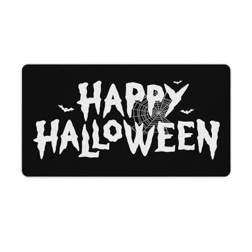 Großes Gaming-Mauspad, Halloween-Fledermäuse, Spinnennetz-Druck, Schreibtischmatte, rutschfeste wasserdichte Gummiunterseite, verlängerte lange Tastaturmatte, Schreibtischzubehör für Gaming, Büro und Großes Gaming-Mauspad, Halloween-Fledermäuse, Spinnennetz-Druck, Schreibtischmatte, rutschfeste wasserdichte Gummiunterseite, verlängerte lange Tastaturmatte, Schreibtischzubehör für Gaming, Büro und von Niapessel