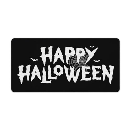 Großes Gaming-Mauspad, Halloween-Fledermäuse, Spinnennetz-Druck, Schreibtischmatte, rutschfeste wasserdichte Gummiunterseite, verlängerte lange Tastaturmatte, Schreibtischzubehör für Gaming, Büro und Großes Gaming-Mauspad, Halloween-Fledermäuse, Spinnennetz-Druck, Schreibtischmatte, rutschfeste wasserdichte Gummiunterseite, verlängerte lange Tastaturmatte, Schreibtischzubehör für Gaming, Büro und von Niapessel