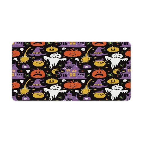 Großes Gaming-Mauspad, Halloween-Geister, Kürbis-Druck, Schreibtischmatte, rutschfest, wasserdicht, Gummiunterseite, verlängerte lange Tastaturmatte, Schreibtischzubehör für Gaming, Büro und Zuhause Großes Gaming-Mauspad, Halloween-Geister, Kürbis-Druck, Schreibtischmatte, rutschfest, wasserdicht, Gummiunterseite, verlängerte lange Tastaturmatte, Schreibtischzubehör für Gaming, Büro und Zuhause von Niapessel
