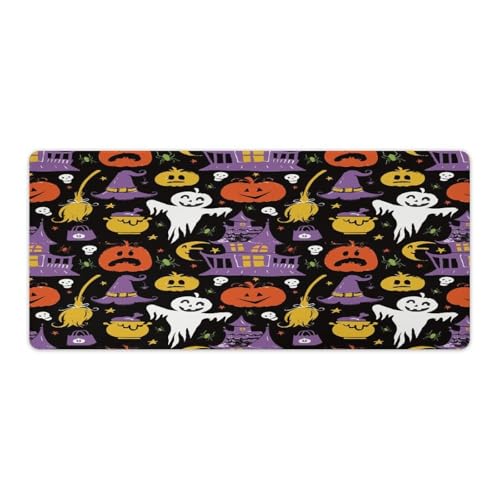 Großes Gaming-Mauspad, Halloween-Geister, Kürbis-Druck, Schreibtischmatte, rutschfest, wasserdicht, Gummiunterseite, verlängerte lange Tastaturmatte, Schreibtischzubehör für Gaming, Büro und Zuhause Großes Gaming-Mauspad, Halloween-Geister, Kürbis-Druck, Schreibtischmatte, rutschfest, wasserdicht, Gummiunterseite, verlängerte lange Tastaturmatte, Schreibtischzubehör für Gaming, Büro und Zuhause von Niapessel