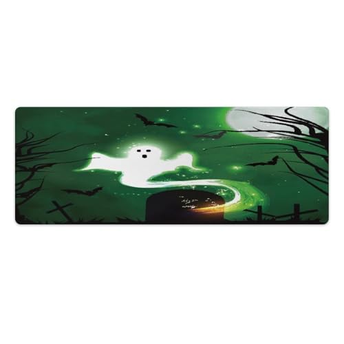 Großes Gaming-Mauspad, Halloween-Geister-Druck, Schreibtischmatte, rutschfeste wasserdichte Gummiunterseite, verlängerte lange Tastaturmatte, Schreibtischzubehör für Gaming, Büro und Zuhause, 30 x 80 Großes Gaming-Mauspad, Halloween-Geister-Druck, Schreibtischmatte, rutschfeste wasserdichte Gummiunterseite, verlängerte lange Tastaturmatte, Schreibtischzubehör für Gaming, Büro und Zuhause, 30 x 80 von Niapessel