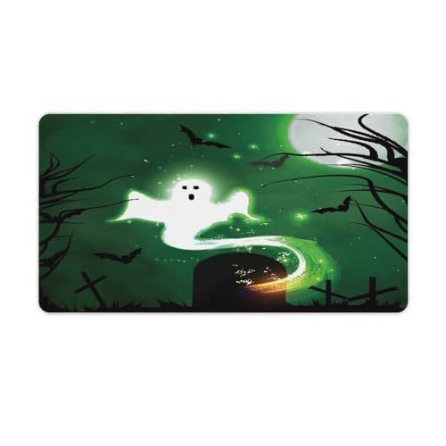 Großes Gaming-Mauspad, Halloween-Geister-Druck, Schreibtischmatte, rutschfeste wasserdichte Gummiunterseite, verlängerte lange Tastaturmatte, Schreibtischzubehör für Gaming, Büro und Zuhause, 40 x 75 Großes Gaming-Mauspad, Halloween-Geister-Druck, Schreibtischmatte, rutschfeste wasserdichte Gummiunterseite, verlängerte lange Tastaturmatte, Schreibtischzubehör für Gaming, Büro und Zuhause, 40 x 75 von Niapessel