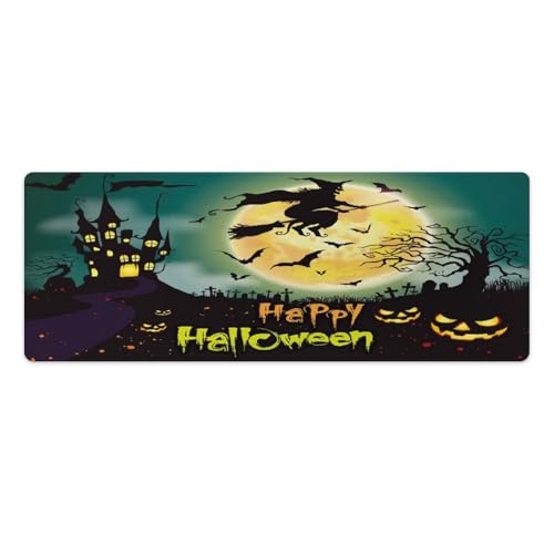Großes Gaming-Mauspad, Halloween-Hexe, Vollmond-Druck, Schreibtischmatte, rutschfeste wasserdichte Gummiunterseite, verlängerte lange Tastaturmatte, Schreibtischzubehör für Gaming, Büro und Zuhause Großes Gaming-Mauspad, Halloween-Hexe, Vollmond-Druck, Schreibtischmatte, rutschfeste wasserdichte Gummiunterseite, verlängerte lange Tastaturmatte, Schreibtischzubehör für Gaming, Büro und Zuhause von Niapessel