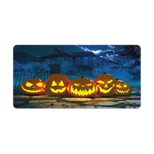 Großes Gaming-Mauspad, Halloween-Kürbis-Druck, Schreibtischmatte, rutschfest, wasserdicht, Gummiunterseite, verlängerte lange Tastaturmatte, Schreibtischzubehör für Gaming, Büro und Zuhause, 30 x 60 Großes Gaming-Mauspad, Halloween-Kürbis-Druck, Schreibtischmatte, rutschfest, wasserdicht, Gummiunterseite, verlängerte lange Tastaturmatte, Schreibtischzubehör für Gaming, Büro und Zuhause, 30 x 60 von Niapessel