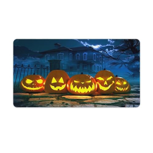 Großes Gaming-Mauspad, Halloween-Kürbis-Druck, Schreibtischmatte, rutschfest, wasserdicht, Gummiunterseite, verlängerte lange Tastaturmatte, Schreibtischzubehör für Gaming, Büro und Zuhause, 40 x 75 Großes Gaming-Mauspad, Halloween-Kürbis-Druck, Schreibtischmatte, rutschfest, wasserdicht, Gummiunterseite, verlängerte lange Tastaturmatte, Schreibtischzubehör für Gaming, Büro und Zuhause, 40 x 75 von Niapessel