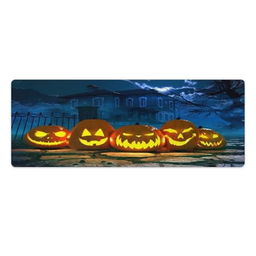 Großes Gaming-Mauspad, Halloween-Kürbis-Druck, Schreibtischmatte, rutschfeste wasserdichte Gummiunterseite, verlängerte lange Tastaturmatte, Schreibtischzubehör für Gaming, Büro und Zuhause, 30 x 80 Großes Gaming-Mauspad, Halloween-Kürbis-Druck, Schreibtischmatte, rutschfeste wasserdichte Gummiunterseite, verlängerte lange Tastaturmatte, Schreibtischzubehör für Gaming, Büro und Zuhause, 30 x 80 von Niapessel