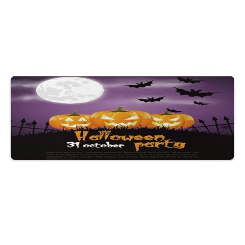 Großes Gaming-Mauspad, Halloween-Kürbis-Druck, Schreibtischmatte, rutschfeste wasserdichte Gummiunterseite, verlängerte lange Tastaturmatte, Schreibtischzubehör für Gaming, Büro und Zuhause, 30 x 80 Großes Gaming-Mauspad, Halloween-Kürbis-Druck, Schreibtischmatte, rutschfeste wasserdichte Gummiunterseite, verlängerte lange Tastaturmatte, Schreibtischzubehör für Gaming, Büro und Zuhause, 30 x 80 von Niapessel