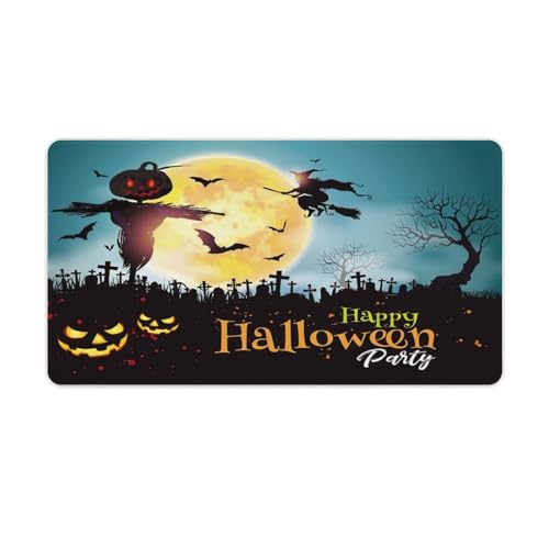 Großes Gaming-Mauspad, Halloween-Nacht, Mystery-Friedhofs-Druck, Schreibtischmatte, rutschfest, wasserdicht, Gummiunterseite, verlängerte lange Tastaturmatte, Schreibtischzubehör für Gaming, Büro und Großes Gaming-Mauspad, Halloween-Nacht, Mystery-Friedhofs-Druck, Schreibtischmatte, rutschfest, wasserdicht, Gummiunterseite, verlängerte lange Tastaturmatte, Schreibtischzubehör für Gaming, Büro und von Niapessel