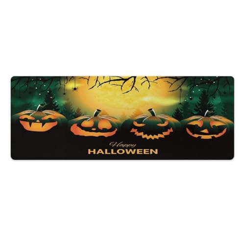 Großes Gaming-Mauspad, Halloween-Nacht-Kürbis-Druck, Schreibtischmatte, rutschfest, wasserdicht, Gummiunterseite, verlängerte lange Tastaturmatte, Schreibtischzubehör für Gaming, Büro und Zuhause, 30 Großes Gaming-Mauspad, Halloween-Nacht-Kürbis-Druck, Schreibtischmatte, rutschfest, wasserdicht, Gummiunterseite, verlängerte lange Tastaturmatte, Schreibtischzubehör für Gaming, Büro und Zuhause, 30 von Niapessel