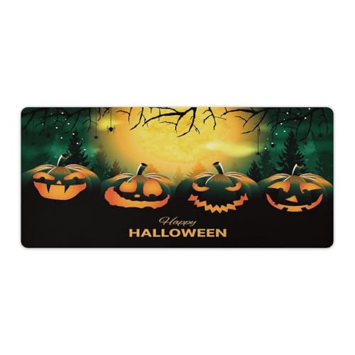 Großes Gaming-Mauspad, Halloween-Nacht-Kürbis-Druck, Schreibtischmatte, rutschfest, wasserdicht, Gummiunterseite, verlängerte lange Tastaturmatte, Schreibtischzubehör für Gaming, Büro und Zuhause, 40 Großes Gaming-Mauspad, Halloween-Nacht-Kürbis-Druck, Schreibtischmatte, rutschfest, wasserdicht, Gummiunterseite, verlängerte lange Tastaturmatte, Schreibtischzubehör für Gaming, Büro und Zuhause, 40 von Niapessel