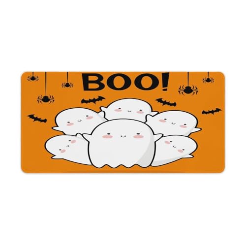 Großes Gaming-Mauspad, Halloween-Schreibtischunterlage mit niedlichem Geisterdruck, rutschfeste wasserdichte Gummiunterseite, verlängerte lange Tastaturmatte, Schreibtischzubehör für Gaming, Büro und Großes Gaming-Mauspad, Halloween-Schreibtischunterlage mit niedlichem Geisterdruck, rutschfeste wasserdichte Gummiunterseite, verlängerte lange Tastaturmatte, Schreibtischzubehör für Gaming, Büro und von Niapessel