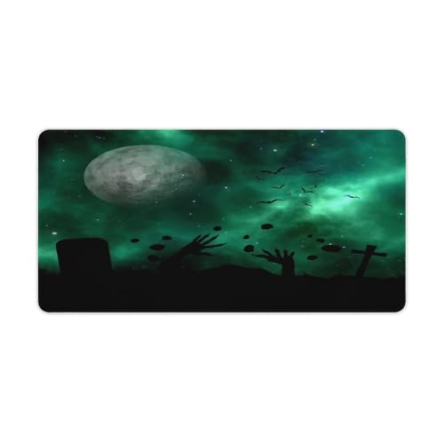 Großes Gaming-Mauspad, Halloween-Zombie-Motiv-Schreibtischmatte, rutschfeste, wasserdichte Gummiunterseite, verlängerte lange Tastaturmatte, Schreibtischzubehör für Gaming, Büro und Zuhause, 30 x 60 Großes Gaming-Mauspad, Halloween-Zombie-Motiv-Schreibtischmatte, rutschfeste, wasserdichte Gummiunterseite, verlängerte lange Tastaturmatte, Schreibtischzubehör für Gaming, Büro und Zuhause, 30 x 60 von Niapessel