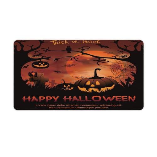 Großes Gaming-Mauspad, Happy Halloween-Druck, Schreibtischmatte, rutschfeste, wasserdichte Gummiunterseite, verlängerte lange Tastaturmatte, Schreibtischzubehör für Gaming, Büro und Zuhause, 40 x 75 Großes Gaming-Mauspad, Happy Halloween-Druck, Schreibtischmatte, rutschfeste, wasserdichte Gummiunterseite, verlängerte lange Tastaturmatte, Schreibtischzubehör für Gaming, Büro und Zuhause, 40 x 75 von Niapessel