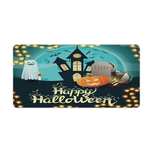 Großes Gaming-Mauspad, Happy Halloween-Druck, Schreibtischmatte, rutschfeste wasserdichte Gummiunterseite, verlängerte lange Tastaturmatte, Schreibtischzubehör für Gaming, Büro und Zuhause, 30 x 60 cm Großes Gaming-Mauspad, Happy Halloween-Druck, Schreibtischmatte, rutschfeste wasserdichte Gummiunterseite, verlängerte lange Tastaturmatte, Schreibtischzubehör für Gaming, Büro und Zuhause, 30 x 60 cm von Niapessel