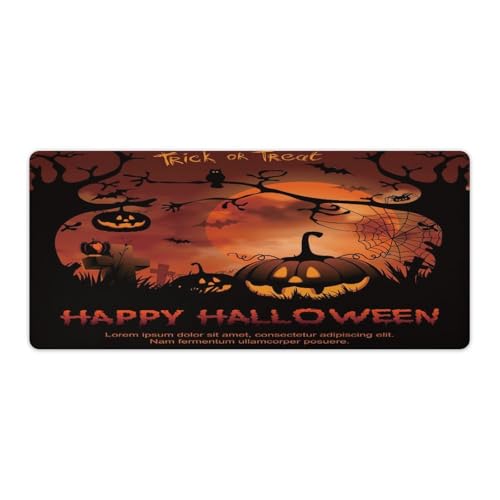 Großes Gaming-Mauspad, Happy Halloween-Druck, Schreibtischmatte, rutschfeste wasserdichte Gummiunterseite, verlängerte lange Tastaturmatte, Schreibtischzubehör für Gaming, Büro und Zuhause, 40 x 90 cm Großes Gaming-Mauspad, Happy Halloween-Druck, Schreibtischmatte, rutschfeste wasserdichte Gummiunterseite, verlängerte lange Tastaturmatte, Schreibtischzubehör für Gaming, Büro und Zuhause, 40 x 90 cm von Niapessel