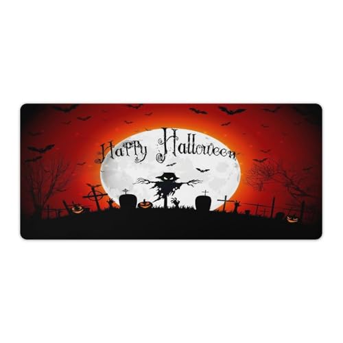 Großes Gaming-Mauspad, Happy Halloween-Druck, Schreibtischmatte, rutschfeste wasserdichte Gummiunterseite, verlängerte lange Tastaturmatte, Schreibtischzubehör für Gaming, Büro und Zuhause, 40 x 90 cm Großes Gaming-Mauspad, Happy Halloween-Druck, Schreibtischmatte, rutschfeste wasserdichte Gummiunterseite, verlängerte lange Tastaturmatte, Schreibtischzubehör für Gaming, Büro und Zuhause, 40 x 90 cm von Niapessel
