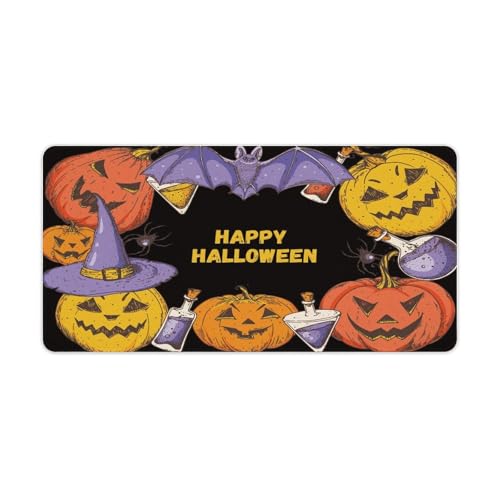Großes Gaming-Mauspad, Happy Halloween-Kürbis-Druck, Schreibtischmatte, rutschfest, wasserdicht, Gummiunterseite, verlängerte lange Tastaturmatte, Schreibtischzubehör für Gaming, Büro und Zuhause, 30 Großes Gaming-Mauspad, Happy Halloween-Kürbis-Druck, Schreibtischmatte, rutschfest, wasserdicht, Gummiunterseite, verlängerte lange Tastaturmatte, Schreibtischzubehör für Gaming, Büro und Zuhause, 30 von Niapessel
