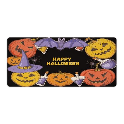 Großes Gaming-Mauspad, Happy Halloween-Kürbis-Druck, Schreibtischmatte, rutschfest, wasserdicht, Gummiunterseite, verlängerte lange Tastaturmatte, Schreibtischzubehör für Gaming, Büro und Zuhause, 40 Großes Gaming-Mauspad, Happy Halloween-Kürbis-Druck, Schreibtischmatte, rutschfest, wasserdicht, Gummiunterseite, verlängerte lange Tastaturmatte, Schreibtischzubehör für Gaming, Büro und Zuhause, 40 von Niapessel