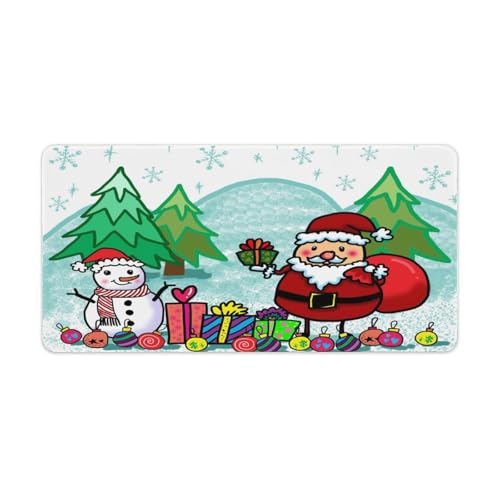 Großes Gaming-Mauspad, Happy Santa Claus Schneemann Druck, Schreibtischmatte, rutschfeste wasserdichte Gummiunterseite, verlängerte lange Tastaturmatte, Schreibtischzubehör für Gaming, Büro und Großes Gaming-Mauspad, Happy Santa Claus Schneemann Druck, Schreibtischmatte, rutschfeste wasserdichte Gummiunterseite, verlängerte lange Tastaturmatte, Schreibtischzubehör für Gaming, Büro und von Niapessel