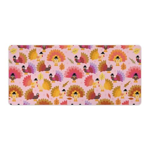 Großes Gaming-Mauspad, Happy Thanksgiving Truthahn-Druck, Schreibtischmatte, rutschfest, wasserdicht, Gummiunterseite, verlängerte lange Tastaturmatte, Schreibtischzubehör für Gaming, Büro und Zuhause Großes Gaming-Mauspad, Happy Thanksgiving Truthahn-Druck, Schreibtischmatte, rutschfest, wasserdicht, Gummiunterseite, verlängerte lange Tastaturmatte, Schreibtischzubehör für Gaming, Büro und Zuhause von Niapessel