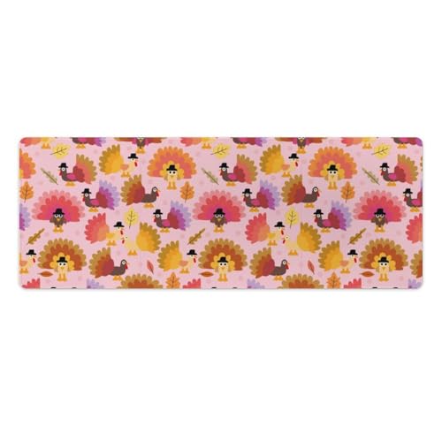 Großes Gaming-Mauspad, Happy Thanksgiving Truthahn-Druck, Schreibtischmatte, rutschfest, wasserdicht, Gummiunterseite, verlängerte lange Tastaturmatte, Schreibtischzubehör für Gaming, Büro und Zuhause Großes Gaming-Mauspad, Happy Thanksgiving Truthahn-Druck, Schreibtischmatte, rutschfest, wasserdicht, Gummiunterseite, verlängerte lange Tastaturmatte, Schreibtischzubehör für Gaming, Büro und Zuhause von Niapessel