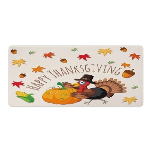 Großes Gaming-Mauspad, Happy Thanksgiving Truthahn-Druck, Schreibtischmatte, rutschfest, wasserdicht, Gummiunterseite, verlängerte lange Tastaturmatte, Schreibtischzubehör für Gaming, Büro und Zuhause Großes Gaming-Mauspad, Happy Thanksgiving Truthahn-Druck, Schreibtischmatte, rutschfest, wasserdicht, Gummiunterseite, verlängerte lange Tastaturmatte, Schreibtischzubehör für Gaming, Büro und Zuhause von Niapessel