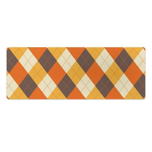 Großes Gaming-Mauspad, Herbst-Argyle-Druck, Schreibtischmatte, rutschfeste wasserdichte Gummiunterseite, verlängerte lange Tastaturmatte, Schreibtischzubehör für Gaming, Büro und Zuhause, 30 x 80 cm Großes Gaming-Mauspad, Herbst-Argyle-Druck, Schreibtischmatte, rutschfeste wasserdichte Gummiunterseite, verlängerte lange Tastaturmatte, Schreibtischzubehör für Gaming, Büro und Zuhause, 30 x 80 cm von Niapessel